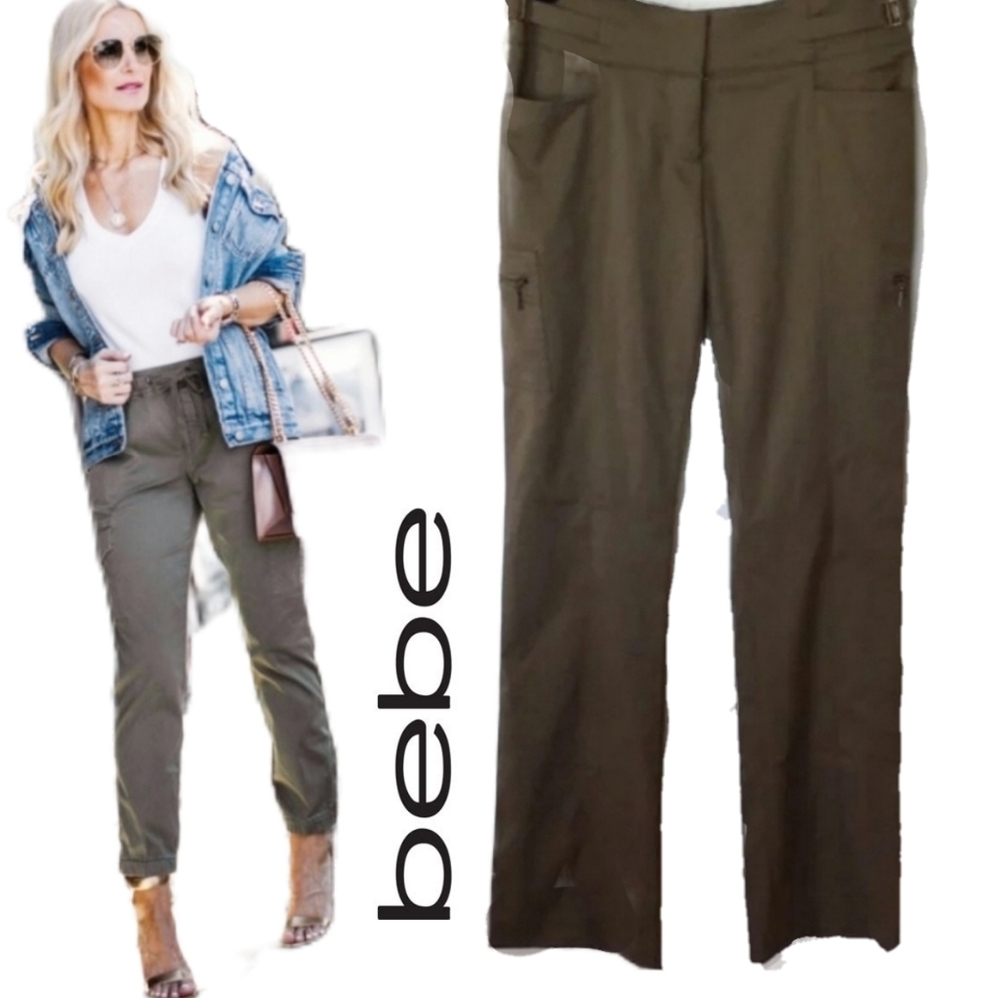 New $90 Bebe Military Style Cargo Dress Pants Trousers Army Express